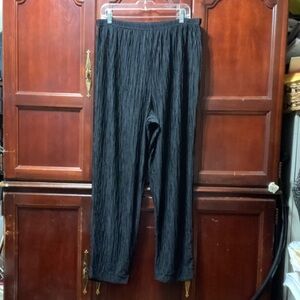 Silver Threads vintage plus size XL groove textured Black Pants